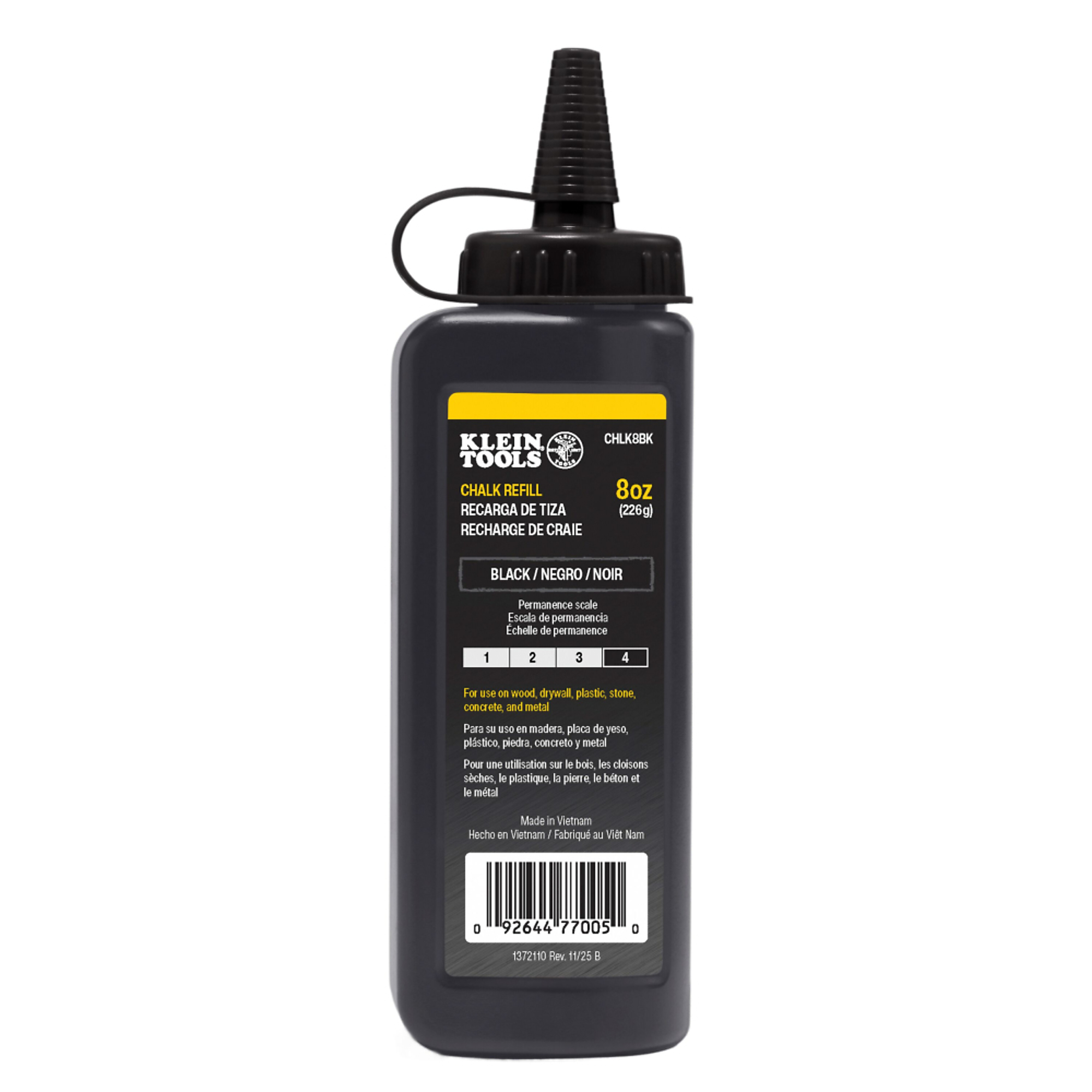 Chalk Refill, Black, 8-Ounce, Klein Tools Model# CHLK8BK